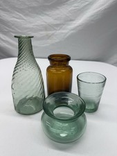 Lot x4 Mid Century - Midwestern Art Glass Pontil Bottles/Salt Cellar picture