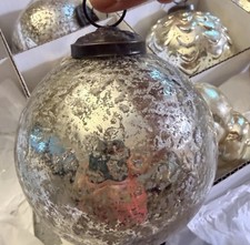 Frontgate Luxury Mercury Glass Ornaments Balls 15 Pc Gold Silver Christmas picture