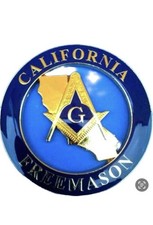 Masonic California Freemason auto car truck golden and blue  cut out emblem picture