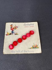 Vintage 1940s Luckyday Red Buttons 3/8