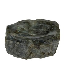Labradorite Gemstone XL Geode Bowl Polished Dish Rough Base Crystal Decor, 5 lbs picture
