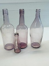 Antique Purple Glass Sun-Purple Bottle Set, Amethyst Apothecary Bottles picture