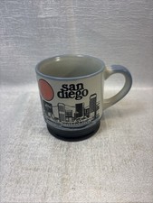 Vintage San Diego Embossed Stoneware Mug - City, Boats, Skyscrapers picture