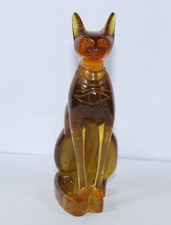 PHARAONIC UNIQUE ANCIENT EGYPTIAN Handnade Amber Cat Bast Bastet Statue (KO) picture