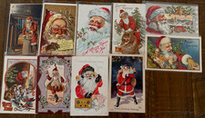 Big~Lot of 10~Antique~SANTA CLAUS~Christmas Postcards~Great Variety~Vintage~s795 picture