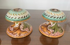 Pair of Vintage Italian Hand Painted Ceramic Candlesticks from “Nico” Studio picture