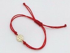 2 Pcs De Pulseras Roja Con Medalla De San Benito Potente Proteccion Contra Mal picture