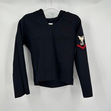 Vintage Naval Clothing Factory US Navy Wool Sailor Jumper Shirt Blue Size 34 picture