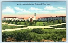 EL PASO, Texas TX ~ LORRETO COLLEGE & Academy ca 1940s Linen  Postcard picture