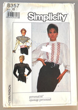 1980's Simplicity Misses' Blouse Pattern 8357 Size 18 UNCUT picture
