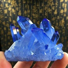 Rare Natural Blue Crystal Quartz Cluster Stone Mineral Healing Specimen Gifts picture