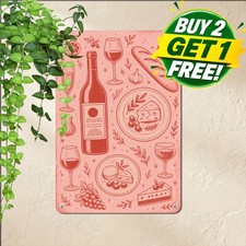 Cute Pastel Pink Kitchen Decor Plaque Vintage Metal Tin Sign Wall Art picture