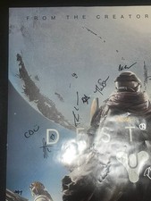 Bungie Destiny Signed Poster Autographed by Dev Team Developer Rare Wear Damaged picture