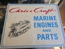 Vintage 1950s/60s Original Chris Craft Marine Engines & Parts Metal Sign Boating picture