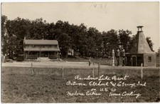 1931 Rainbow Lake Resort Geneva Indiana Shipshew Posted RPPC Photo Postcard picture
