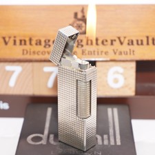 Dunhill Lighter Silver Plate Hobnail Pattern _Ultrasonically Cleaned_Working picture