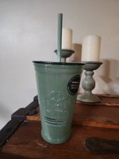 Starbucks Recycled Glass Tumbler 2019 Mint Green Goddess Logo Cold Cup 16oz picture