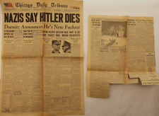 Chicago Daily Tribune 'Nazis Say Hitler Dies' vintage News Article 5/2/1945 picture