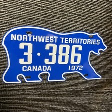 Canada 1972 Northwest Territories license plate replica picture