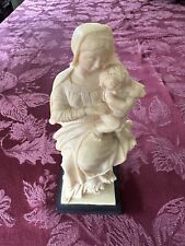 Madonna And Child. Cream Alabaster Marble Statue By G. Ruggeri Blanchi , Italy picture