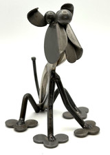 Vintage DOG Metal Art Sculpture Tools Mechanic, made from Pliers Nails STEAMPUNK picture
