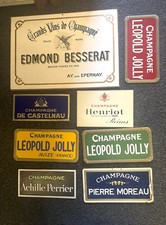 Vintage Original French Champagne Advertising Signs Collection Lot of 31 Items picture