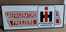 International Harvester Porcelain Enamel Sign  36 x 15 Inches 1 Sided picture