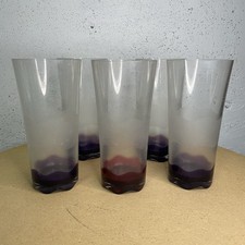 Lot Of 4 Purple & 1 Maroon Used Vintage Tupperware Glasses-4605A-4-Free Shipping picture