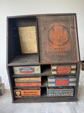 Vintage Westinghouse Mazda Automobile Lamp Display Cabinet With Original Boxes picture
