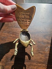 Vintage Fly Brass & Iron Advertising Match Safe for Extermination Co Tobacciana picture