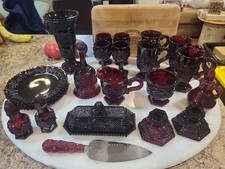 Avon 1876 Cape Cod Collection - 23 Piece Set, Vampire Red Glassware, No Damage picture
