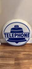 Large Round Vintage Telephone Sign. Could Be Lighted for Nostalgic Decore. Rare picture
