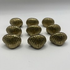Vintage Bombay Company Solid Brass Clam Shell Place Card Holders Set of 8 picture