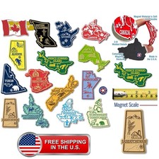 Canada Magnet Set by , 3D Rubber Vintage-Style 15-Piece Set, Collectible Souv... picture