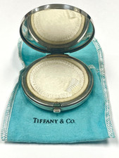 VINTAGE STERLING SILVER TIFFANY & Co. POWDER COMPACT HAND MIRROR picture