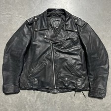 VTG 80s/90s Harley Davidson Leather Motorcycle Jacket Perfecto Style USA Sz 50 picture