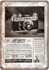 1939 Perfex Vintage Film Camera Advertisement Retro Look Metal Sign C1548 picture