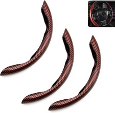 3 PCS Car Steering Wheel Covers, Carbon Fiber Anti-Slip Steering Wheel Protector picture