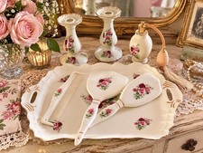 VTG Formalities Baum  Vanity Set Roses  Atomizer Mirror Tray Set Cottagecore picture