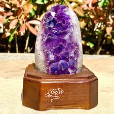 1.24LB Natural Uruguayan Amethyst Quartz Cave Geode Crystal Healing+base picture
