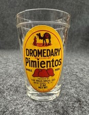 RARE Vintage Dromedary Olive Pimientos Glass Jar Hills Bros Original Camel Label picture