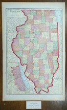 Vintage 1903 ILLINOIS Map 14