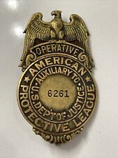 1917 Obsolete US Dept of Justice American Protective League Operative Badge WWI picture