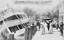 Cincinnati Steamer Boat Dock Wreck Chautauqua New York NY - Reprint picture
