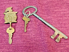 Vintage INSTITUTO ALLENDE Hotel Key/Fob SMA GTO MEXICO Skeleton Key Rare +BONUS picture