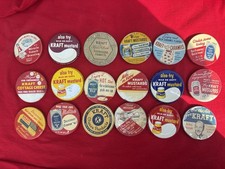 Vintage 1940-60 Advertising Kraft Metal Jar Lids Lot of 18 All Dif Dairy Food A1 picture