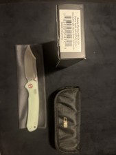 CJRB BOWIE PYRITE THUMB STUD AND TOP LINER LOCK FOLDING KNIFE , GLOW IN THE DARK picture