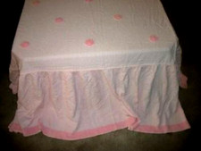 1930s PINK BEDSPREAD CHENILLE LOLLIPOPS COTTAGECORE RAYON COTTON DROP SKIRT picture