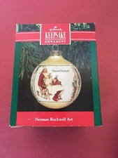 Hallmark Exhausted Santa Ornament 1991 Keepsake Norman Rockwell Art picture