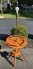 Vintage MCM Authentic Furniture Products Maple Floor Lamp Table Early American picture